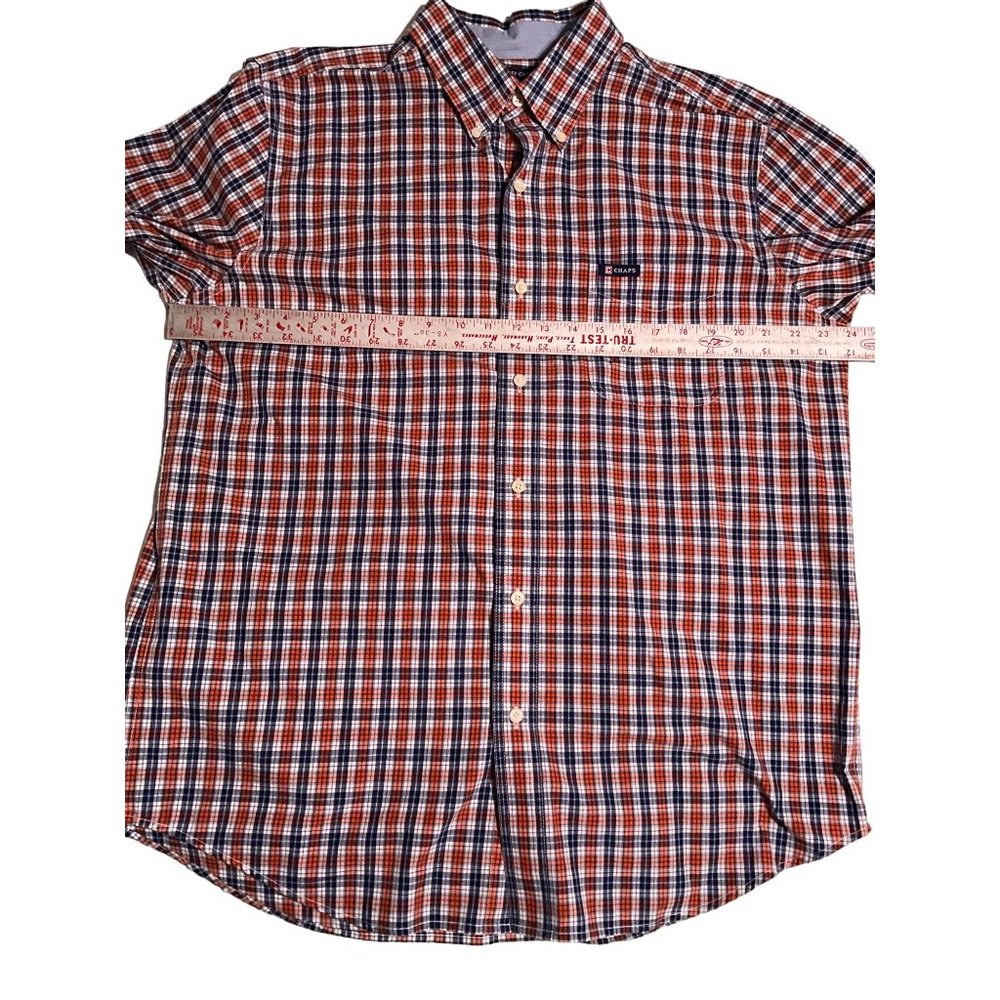Chaps Large Long‎ Sleeve Navy & Orange Men’s Shirt Button Down Collar - Picture 4 of 8